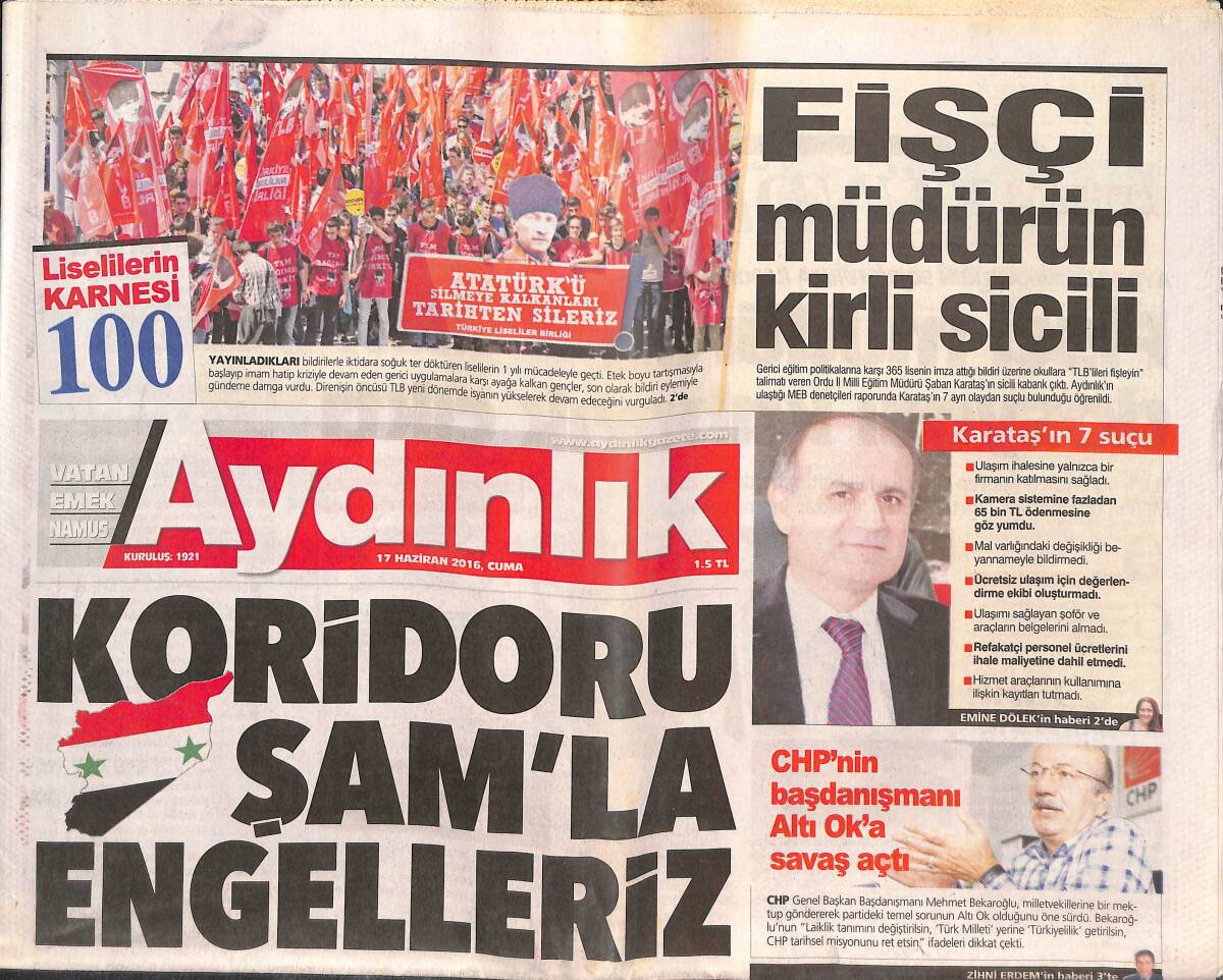 Aydınlık Gazetesi 17 Haziran 2016 - İşte FETÖ'nün Beyin Takımı - Periler Rio İçin Parkede GZ135447 - 1