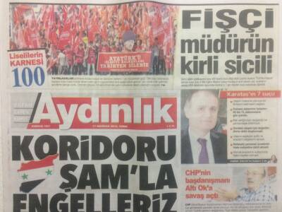 Aydınlık Gazetesi 17 Haziran 2016 - Koridoru Şamla Engelleriz GZ29189 - 1