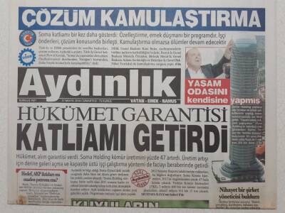 Aydınlık Gazetesi 17 Mayıs 2014 - Hükümet Garantisi Katliam Getirdi GZ53094 - 1