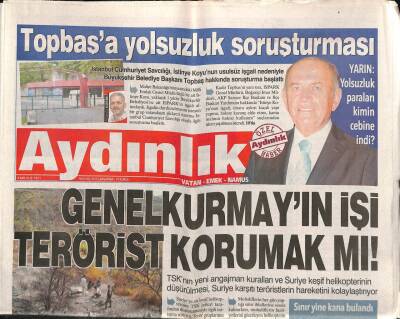 Aydınlık Gazetesi 18 Eylül 2013 - Topbaşa Yolsuzluk Soruşturması - Genelkurmayın İşi Terörist Korumak Mı ! GZ94430 - 1
