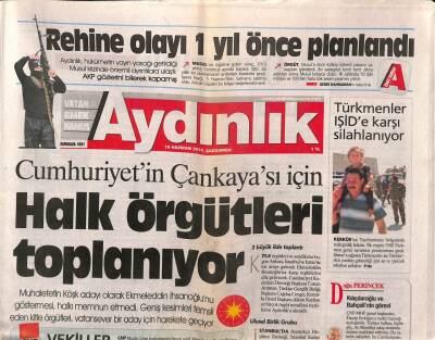 Aydınlık Gazetesi 18 Haziran 2014 - Türk-İş Bugün AKP Binalarına Yürüyor - Türkmenler Işide Karşı Silahlanıyor GZ94628 - 1