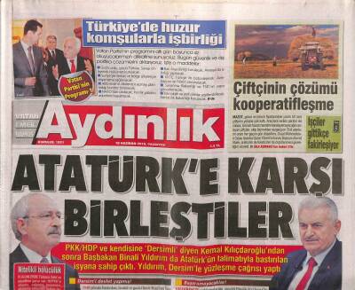 Aydınlık Gazetesi 18 Haziran 2018 - Demirtaş Diyarbakırı Başkent İlan Etti - Çiftçinin Çözümü Kooperatifleşme GZ94595 - 1