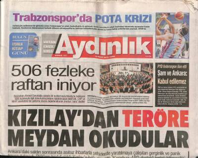 Aydınlık Gazetesi 18 Mart 2016 - PYD Federasyon İlan Etti Şam Ve Ankara Kabul Edilemez GZ94713 - 1