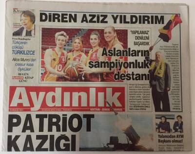 Aydınlık Gazetesi 18 Nisan 2014 - Avrupa Ligi Şampiyonluk Kupasını Ülkemize Getiren Kadın Basketbolcuları Zaferin Öyküsünü Aydınlığa Anlattı GZ26888 - 1
