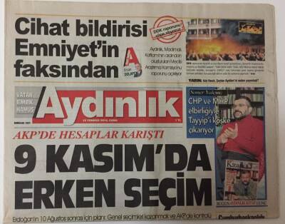 Aydınlık Gazetesi 18 Temmuz 2014 - AKPde Hasaplar Karıştı 9 Kasımda Erken Seçim GZ26334 - 1