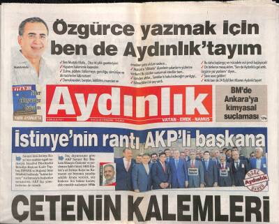 Aydınlık Gazetesi 19 Eylül 2013 - İstinyenin Rantı AKPli Başkana - Silivri Tutsaklarından Kamuoyuna Mesaj GZ94419 - 1
