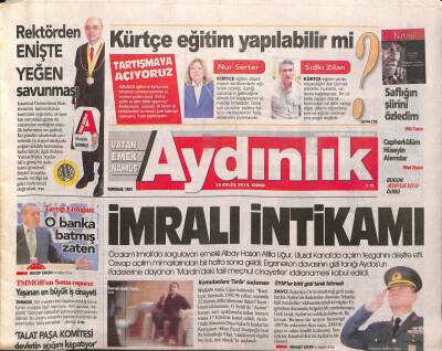 Aydınlık Gazetesi 19 Eylül 2014 - Nato Şemsiyesinde Tampon Bölge - Kırcanın Mizah Davası Başladı GZ95505 - 1