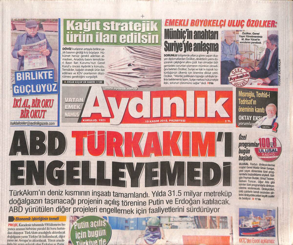 Aydınlık Gazetesi 19 Kasım 2018 - Türk Futbolu Yıldırım Demirören'in Elinde Adım Adım İşte Böyle Battı - Bakan Ziya Selçuk Ozan'ın Sesini Duydu GZ135282 - 1