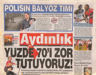 Aydınlık Gazetesi 19 Temmuz 2013 - Yıldırım Koç Direniş Üyeliğimi Hızlandırdı - Yavuz Köprüsü Süper Kupayı da Vurdu GZ92511 - 1