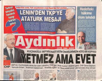 Aydınlık Gazetesi 2 Ekim 2013 - Arslan Kılıç Sordu , Türk Sosyalizminin Çınarı Rasih Nuri İleri Yanıtladı GZ94408 - 1