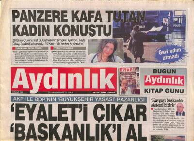 Aydınlık Gazetesi 2 Kasım 2012 - AKP İle BDPnin Büyükşehir Yasası Pazarlığı GZ92512 - 1
