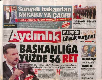 Aydınlık Gazetesi 2 Kasım 2016 - Suriyeli Bakandan Ankaraya Çağrı - Hafızlara Sınavsız Lise ! GZ94616 - 1