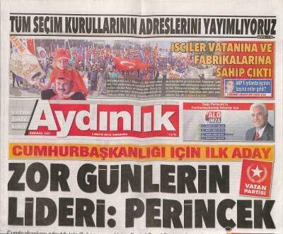 Aydınlık Gazetesi 2 Mayıs 2018 - Cumhurbaşkanlığı İçin İlk Aday Zor Günlerin Lideri Perinçek GZ94390 - 1