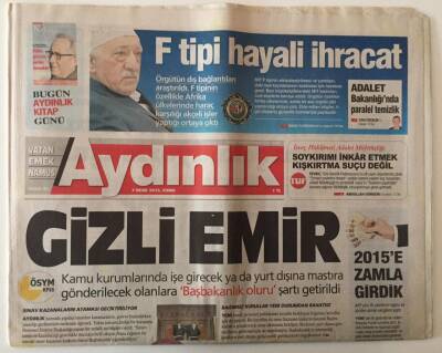Aydınlık Gazetesi 2 Ocak 2015 - 2015 Zamla Girdik , Gizli Emir GZ28478 - 1