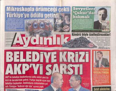 Aydınlık Gazetesi 20 Ekim 2017 - Mikroskopla Örümceği Çekti Türkiyeye Ödülü Getirdi - ABD İşgal Edip PKKya Bıraktı GZ94771 - 1