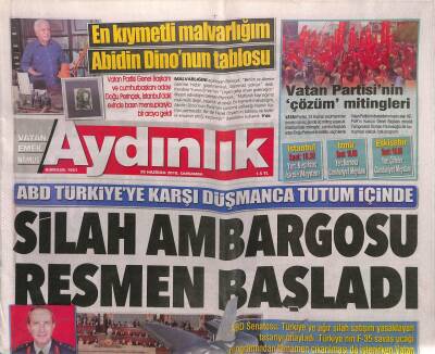 Aydınlık Gazetesi 20 Haziran 2018 - Satterfieldin Görevi Suriyeyi Parçalamak - KKTCde Arama Kurtarma Tatbikatı GZ94612 - 1