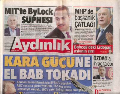 Aydınlık Gazetesi 21 Ekim 2016 - Koridor Planına İkinci Hançer Dicle Kalkanı - Mürid Modeline Karşı İnsanın Savaşı GZ95192 - 1