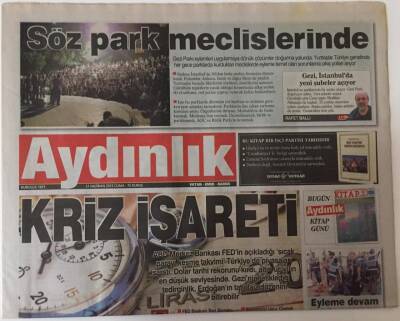 Aydınlık Gazetesi 21 Haziran 2013- Kriz İşaretti... GZ26873 - 1