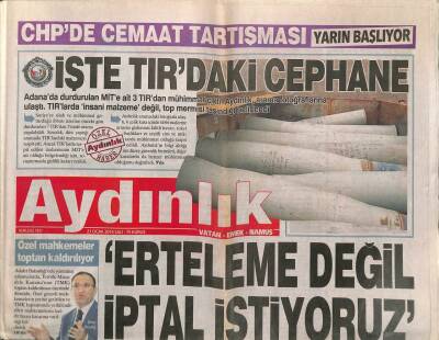 Aydınlık Gazetesi 21 Ocak 2014 - Eski PKKlıdan Demirtaşa MİT Sorusu - Özel Mahkemeler Toptan Kaldırılıyor GZ94445 - 1