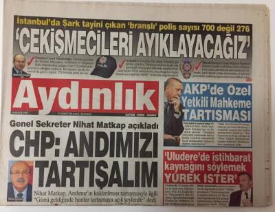 Aydınlık Gazetesi 21 Şubat 2012 - Genel Sekreter Nihat Matkap Açıkladı CHP Andımızı Tartışalım GZ26355 - 1