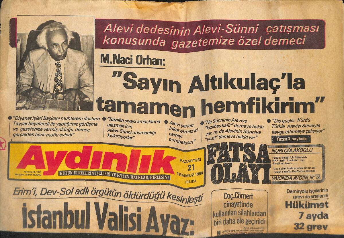 Aydınlık Gazetesi 21 Temmuz 1980 - Hükümet 7 Ayda 32 Grev Ertelendi - Polonya'da İşçiler İstediklerini Aldılar GZ133945 - 1