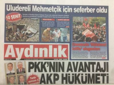 Aydınlık Gazetesi 22 Ağustos 2012 - Pkknın Avantajı AKP Hükümeti GZ47713 - 1
