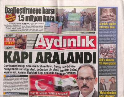 Aydınlık Gazetesi 22 Şubat 2018 - Türk Gençliğinden Afrine Asker Selamı - Rumların Akdeniz Telaşı GZ94754 - 1