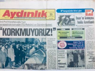 Aydınlık Gazetesi 23 Ekim 1978 - Korkmuyoruz GZ42605 - 1