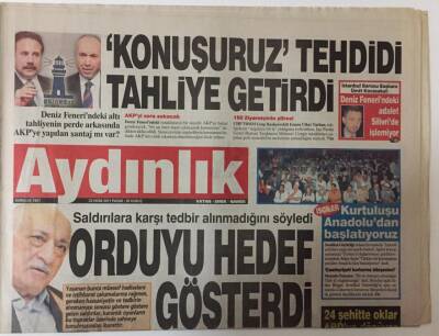 Aydınlık Gazetesi 23 Ekim 2011 - Deniz Fenerindeki Altı Tahliyenin Perde Arkesında AKPye Yapılan Şantaj Mı Var ? GZ26356 - 1
