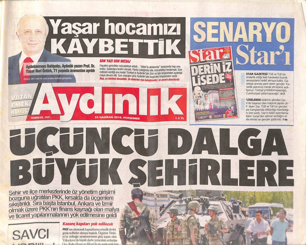 Aydınlık Gazetesi 23 Haziran 2016 - Nestle Fabrikasında Grev Devam Ediyor - Eyfel Yine Kırmızı-Beyaz GZ135441 - 1