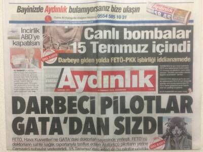 Aydınlık Gazetesi 23 Temmuz 2016 - Darbeci Pilotlar Gatadan Sızdı GZ29192 - 1