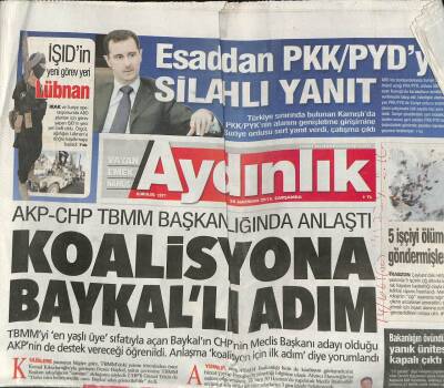 Aydınlık Gazetesi 24 Haziran 2015 - Cüneyt Arcayürek Aramızdan Ayrıldı - Esaddan PKKPYDye Silahlı Yanıt GZ94794 - 1