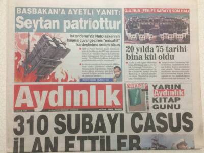 Aydınlık Gazetesi 24 Ocak 2013 - 310 Subayı Casus İlan Ettiler GZ47706 - 1