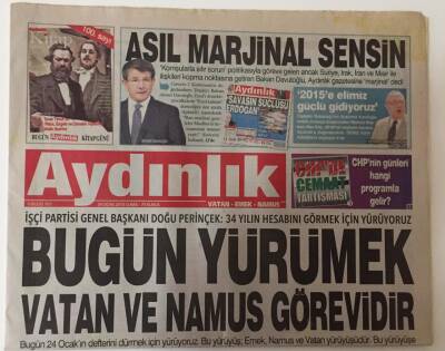 Aydınlık Gazetesi 24 Ocak 2014 - Bugün Yürümek Vatan Ve Namus Görevidir Yatağan İşçisinin Büyük Ankara Yürüyüşü Başladı GZ26900 - 1
