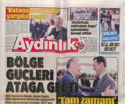 Aydınlık Gazetesi 25 Aralık 2018 - TSKnın İdlibdeki Varlığı Konusunda Suriye İle Anlaştık GZ94656 - 1