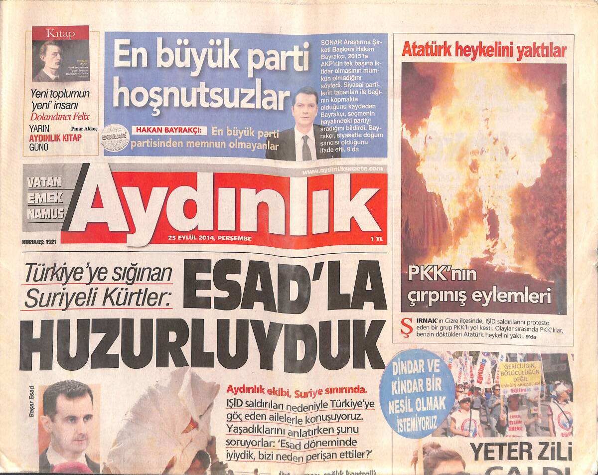 Aydınlık Gazetesi 25 Eylül 2014 - Böbrek Ve Mesane Kanseri Artıyor - Burak Yılmaz İsyan Etti GZ135300 - 1