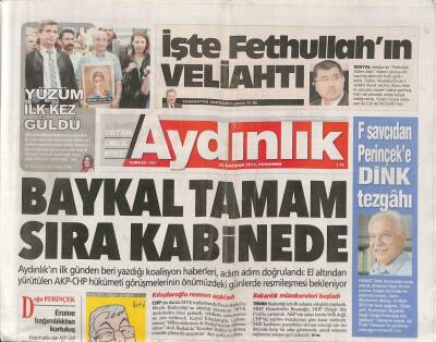 Aydınlık Gazetesi 25 Haziran 2015 - Barzanistan Anayasası Yazılıyor - Baykal Tamam Sıra Kabinede GZ94451 - 1