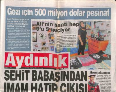 Aydınlık Gazetesi 26 Ağustos 2013 - Cemal Süreya Tunceli Pülümürde - Merdan Yanardağ Teğmen Çelebi Niçin Tutuklandı GZ94423 - 1