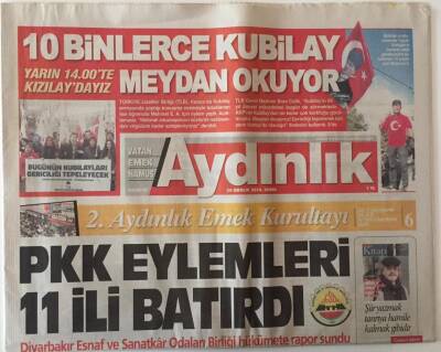 Aydınlık Gazetesi 26 Aralık 2014 - PKK Eylemleri 11 İli Batırdı GZ28479 - 1