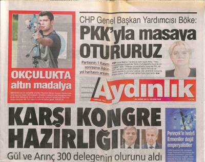 Aydınlık Gazetesi 26 Ekim 2015 - PKKya Dağlıcada Havadan Darbe - Gül Ve Arınç 300 Delegenin Olurunu Aldı GZ94651 - 1