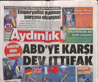 Aydınlık Gazetesi 26 Eylül 2018 - Berberoğlu Kararının Gerekçesi Açıklandı - İşte Özlenen Fenerbahçe ! GZ94671 - 1