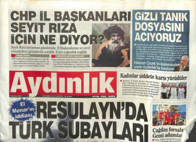 Aydınlık Gazetesi 26 Kasım 2012 - El Menarın İddiası Resulaynda Türk Subayları GZ107271 - 1