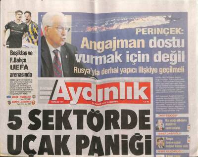 Aydınlık Gazetesi 26 Kasım 2015 - Şiddetin Gölgesinde Yunan Futbolu - Suriyeye Füze Akdenize Gemi GZ95166 - 1