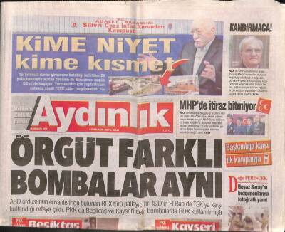 Aydınlık Gazetesi 27 Aralık 2016 - Kıbrıslı Türkler İçin Gizli Azınlık Planı - George Michael Erken Veda Etti GZ94759 - 1