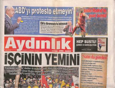 Aydınlık Gazetesi 27 Kasım 2013 - Havacı General Uludereyi Anlattı - Kemal Kılıçdaroğlu ABDyi Protesto Etmeyin GZ94602 - 1