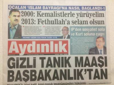 Aydınlık Gazetesi 27 Mart 2013 - Abdullah Öcalan İslam Bayrağına Nasıl Bağlandı GZ47709 - 1