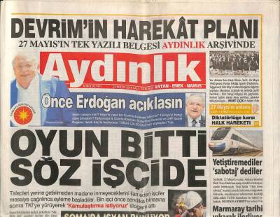 Aydınlık Gazetesi 27 Mayıs 2014 - AKPden Satılık Fay Hattı - Diktatörlüğe Karşı Halk Hareketi ! GZ94341 - 1