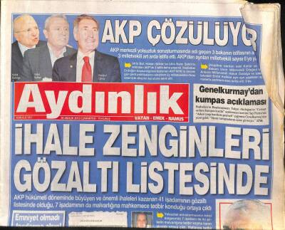 Aydınlık Gazetesi 28 Aralık 2013 - Efkan Aladan 20 Valiye Tırpan Hazırlığı - Genelkurmaydan Kumpas Açıklaması GZ98297 - 1