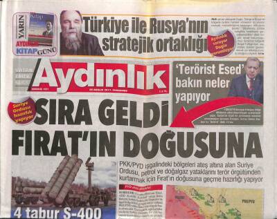 Aydınlık Gazetesi 28 Aralık 2017 - Suriye Ordusu Hazırlık Yapıyor , Sıra Geldi Fıratın Doğusuna GZ94338 - 1