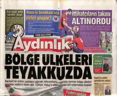 Aydınlık Gazetesi 28 Eylül 2017 - Erbilin İmdadına IŞİD Yetişti - Eğitimin Sorunu Sınav Değil Eşitsizlik GZ95207 - 1